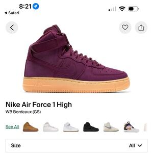 Nike Air Force 1 High WB Bordeaux